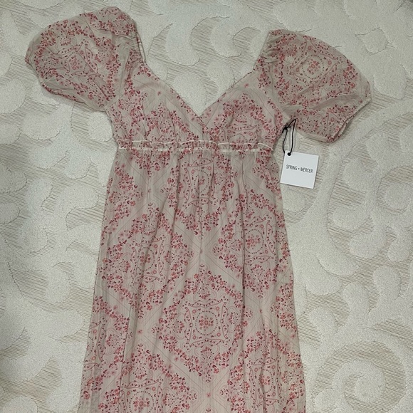 Spring + Mercer Maxi Short Sleeve Floral Print Dress Sz. M NWT - Picture 9 of 13